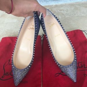 Christian Louboutin anjalina spike glitter flats